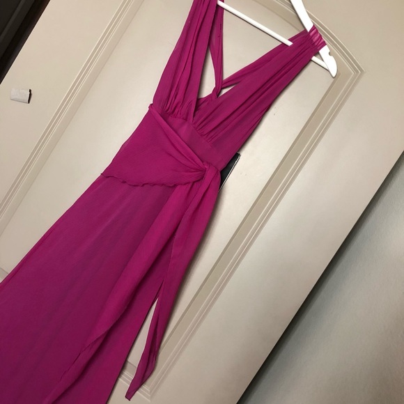 NWT Nicole Miller Pink Maxi Cocktail Evening Gown - Picture 7 of 8